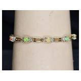 FMC 24K over Sterling Opal Tennis Bracelet