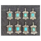 8 Navajo Pendent Turquoise Charms