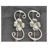 2 Stuart Nye Sterling Silver Dogwood Blossom Pins