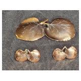 Stuart Nye Copper Double Galax Pin &  Earrings