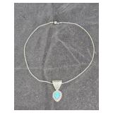 Bali Style Sterling & Turquoise Dangle Necklace
