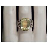 Sterling Silver Yellow Citrine Ring