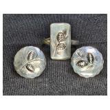 Stuart Nye Sterling Silver Ring & Earrings