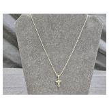 Sterling Silver & Sapphire Cross Necklace