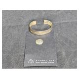 Stuart Nye Silver Cuff Pine Cone Bracelet & Pin