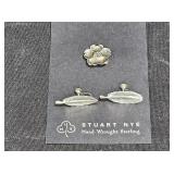 Stuart Nye Feather Eartrings & Cherokee Rose Pin