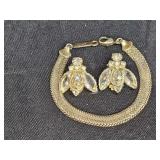 Napier Herringbone Bracelet & Bumble Bee Earrings