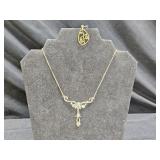 Created Blue Topaz Necklace & Libra Pendant