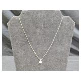 Sterling Silver Serpentine Chain & 925 CZ Pendant