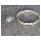 Stuart Nye Sterling Bangle Bracelet & Brooch