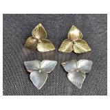 Stuart Nue Trillium Screw Back Earrings & Pin