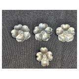Stuart Nye Dogwood Pendant & 3 Cherokee Rose Pins