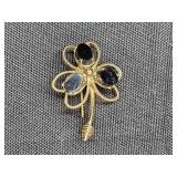 Burk & Cassel 12K Gold Filled Onyx Brooch