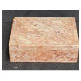 Small Etched Breccia Stone Trinket Box