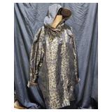 Dennis Basso Animal Print Faux Fur Lined  Coat