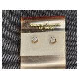 Genuine Diamond Chip Stud Earrings