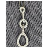14K White Gold & Diamond Chip Necklace