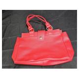 Red Faux Leather Hand Bag