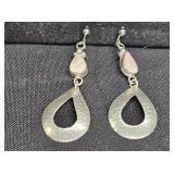 Sterling Silver & MOP Tear Drop Dangle Earrings
