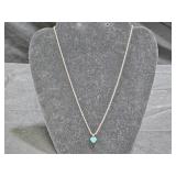 18" Blue Zircon Sterling Silver Necklace