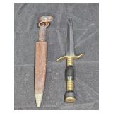 German Dagger with Leather Scabbard