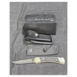 NIB Buck Auto Elite 110 Knife, Leather Sheath