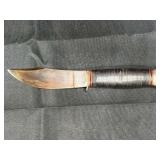 Vtg Blue Steel Fixed Blade Knife 973-11 1/2-L