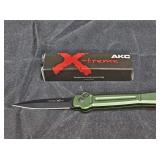 AKC X-treme ACE-RB Green Auto Folding Knife