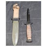 Unmarked US Military Fighting Knife with Scabbard