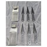 2 Sets of 3 Black Stainless Steel Throwing Knives
