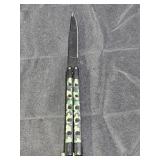 German Camouflage Black Blade Butterfly Knife
