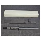 Fairbairn-Sykes Style Black Blade Dagger w/ Sheath