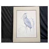 L. E. Blue Heron Print by Fredrick William Wetzel