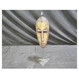 Vintage African Mali Carved Wood & Tin Mask