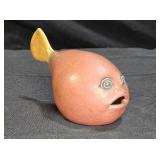 Signed Toshi Ceramic Pufferfish Sculpture