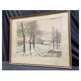 L.E Francis Roth Winter Landscape Lithograph