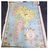 Pictorial Map of South America Lithograph