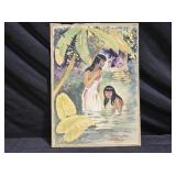 Bathing Girls Watercolor by Leo Morey