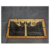 Vintage Signed Black Cat Pottery Tray