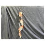 Redware Pottery Wind Chimes with Leaf Imprints