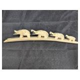 Carved Bone Herd of Elephants on a Bridge
