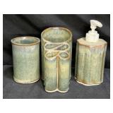 Stoneware Bathroom Set Signed Bay
