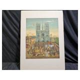 Eugene Valentin Paris Notre Dame Lithograph A.P.