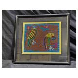 Framed & Matted Mola Textile by The Guna People