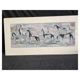 Eva Landori Abstract Expression Horses Serigraph
