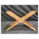 Hand Carved Wooden Folding Book Holder