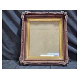 Hand Carved Wooden Leaf Design Frame with Glass