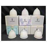 6 Holiday Lladró Christmas Bells & a Fall Bell