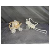 Blown Glass Wheelbarrow & Carriage