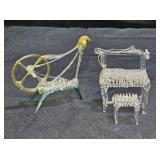 Spun Glass Spinning Wheel, Sewing Machine & Bench